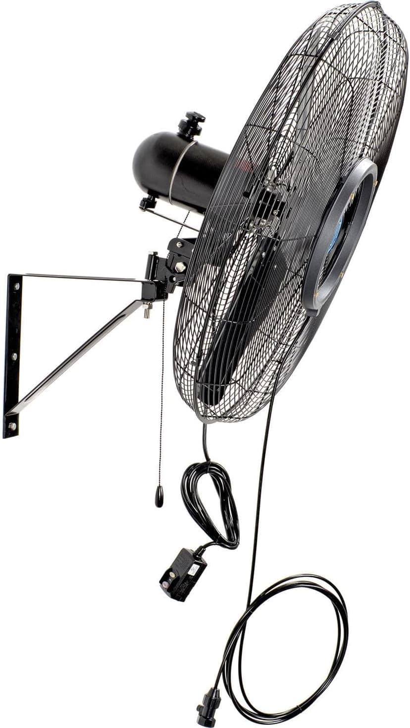 30" Wall Mounted Misting Fan, Outdoor Rated, Oscillating, 7204 CFM, 1/7 HP