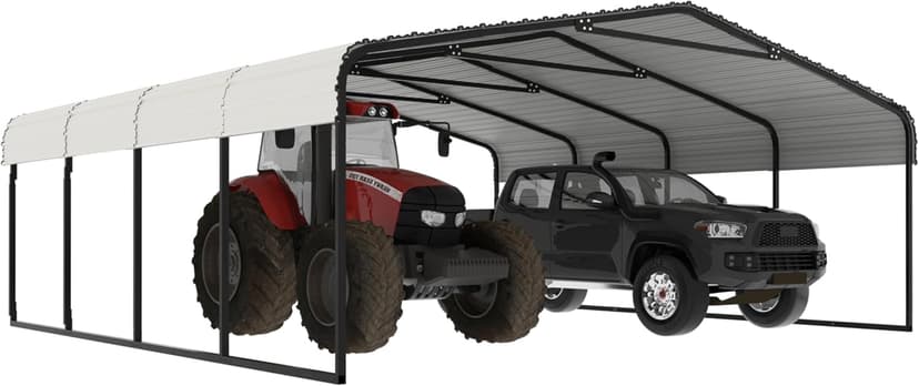 VEIKOU Metal Carport, Car Ports 20x20 Heavy Duty for Snow, Carports with Innovative Assembly Structure, Metal Garage Shelter for Car, Boat, Truck