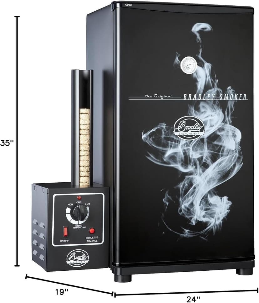 Original Bradley Smoker BS611 4-Rack Natural Draft Vertical Electric Smoker
