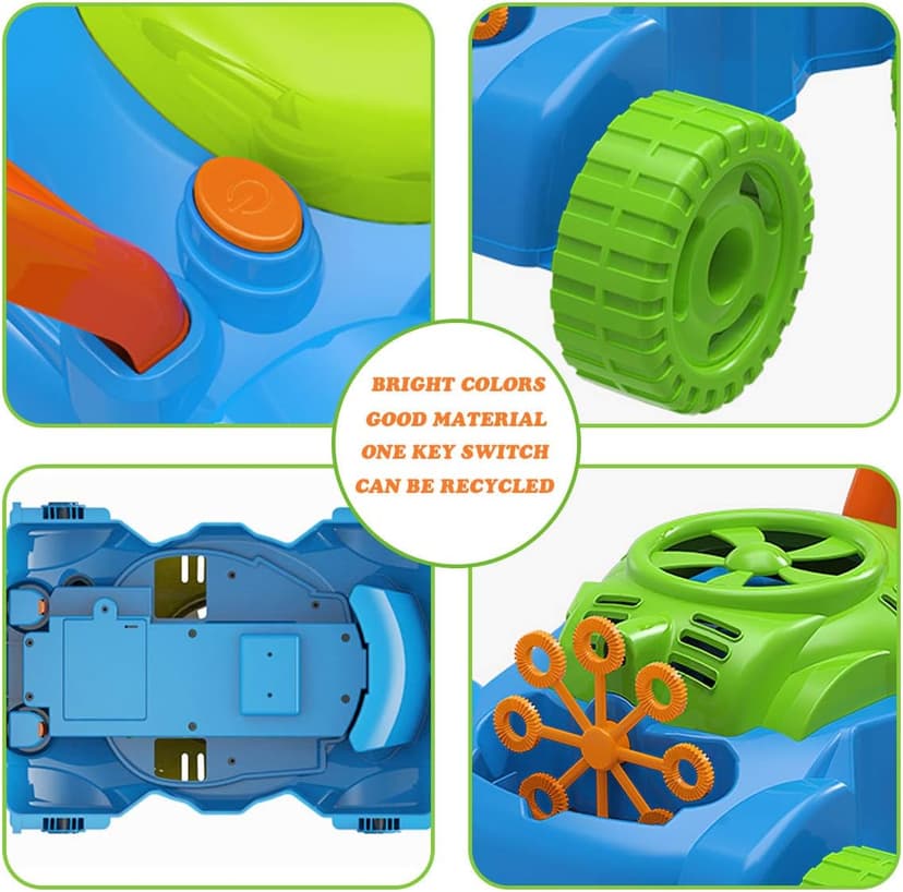 Lydaz Bubble Lawn Mower for Toddlers 1-3, Outdoor Bubble Blower Machine for 1 Year Old Boys Toy Gifts, Kids Easter Push Summer Outside Garden Toys, Birthday Gifts for Preschool Baby Boys Age 1 2 3