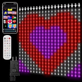 Smart Curtain Lights 400 LED, Color Changing LED Curtain Lights 6.6 * 6.6 FT, Dynamic DIY Fairy String Light Curtains for Bedroom Living Room Backdrop Mothers Day Décor (APP +Remote Control)