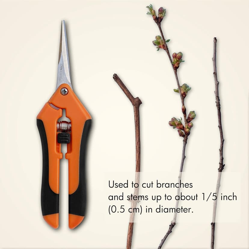 Gardzen 2-Pack 6.5'' Hand Pruner Pruning Shear, Functional Garden Scissors Cutter with Straight for Tackle Stems and Light Tree Branches
