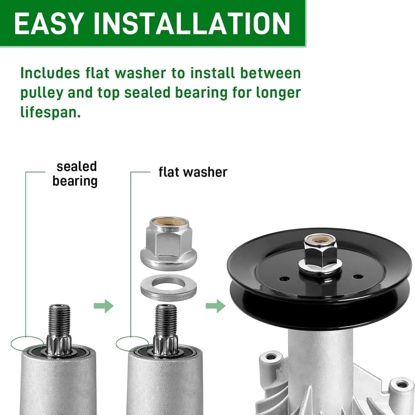 130794 Spindle Compatible with Craftsman LT1000 LT2000 DYT4000 42" Deck Tractor, HU, Poulan Pro Riding Mower, Replace 532128285 532130794 532133172 2-Pack