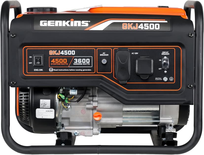 4500 Watt Portable Generator 4 Stroke 233 cc Engine Gas Powered Open Frame