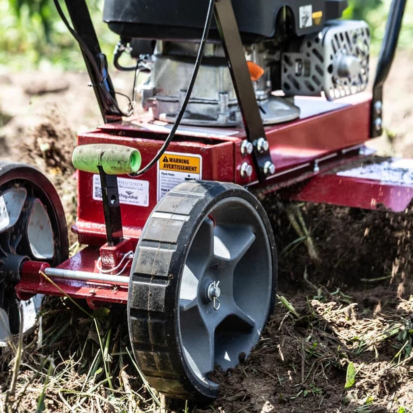 Earthquake Badger Front Tine Tiller, Powerful 160cc 4-Cycle Viper Engine, Two-Position Wheel Assembly, Adjustable Tilling Width Up to 21 Inches, Model: 41080, Red/Black