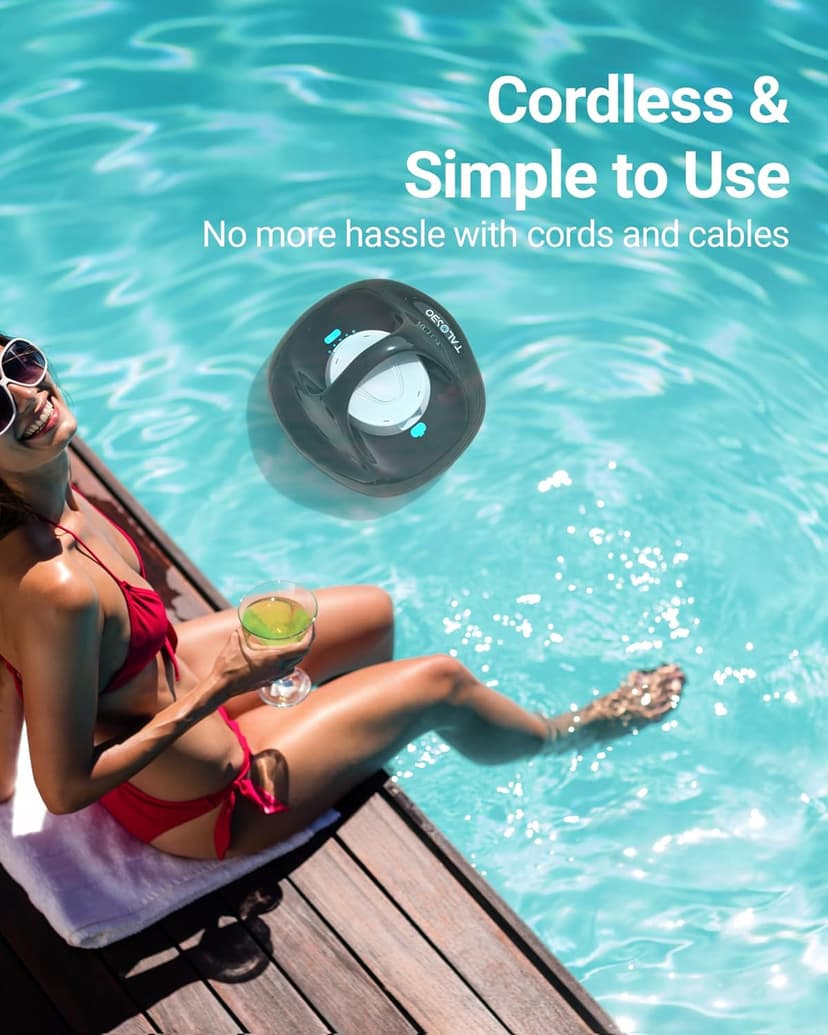 (2025 Upgraded) TALOSBO Pleco Se Cordless Pool Vacuum Cleaner Up to 130 Mins Runtime, Robotic Pool Cleaner with 2.5H Fast Charge, Ideal for Flat Above Ground and Inground Pools up to 861 Sq. Ft.