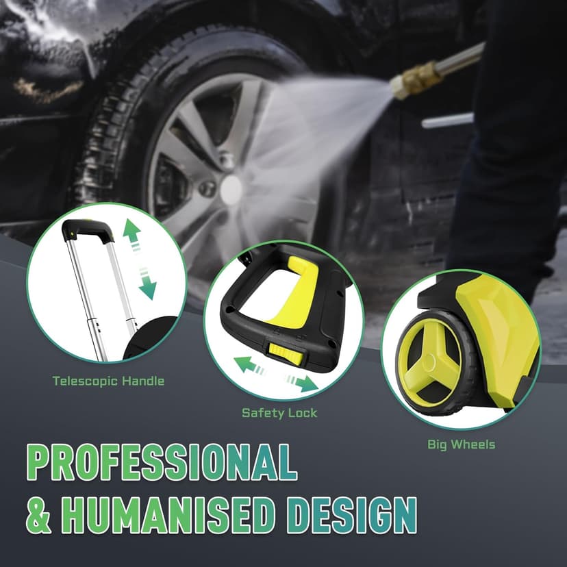 Electric Pressure Washer 5000PSI-Max 3.6GPM Power Washer Touch Screen Adjustable Pressure,4 Nozzles and 500ml Foam Cannon Power Washer Cleaning for Patio Yellow