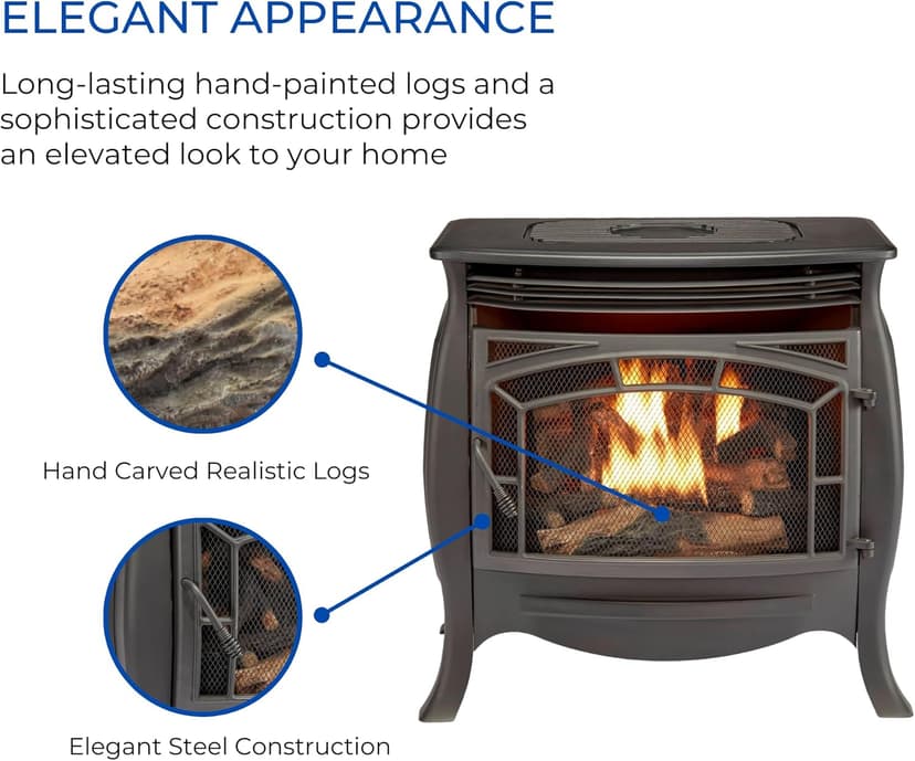 Duluth Forge Dual Fuel Ventless Gas Stove - Model FDSR25, Matte Finish, Remote Control