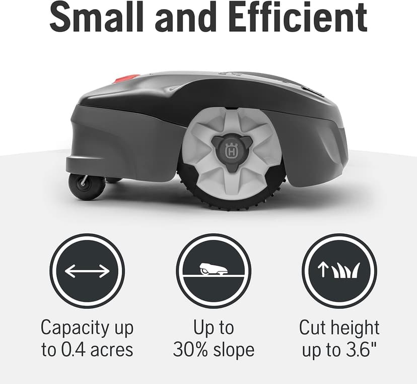 Husqvarna Automower 115H 4G Robotic Lawn Mower with Patented Guidance System, Automatic Lawn Mower with Self Installation and Ultra-Quiet Smart Mowing Technology for Small to Medium Yards (0.4 Acre)