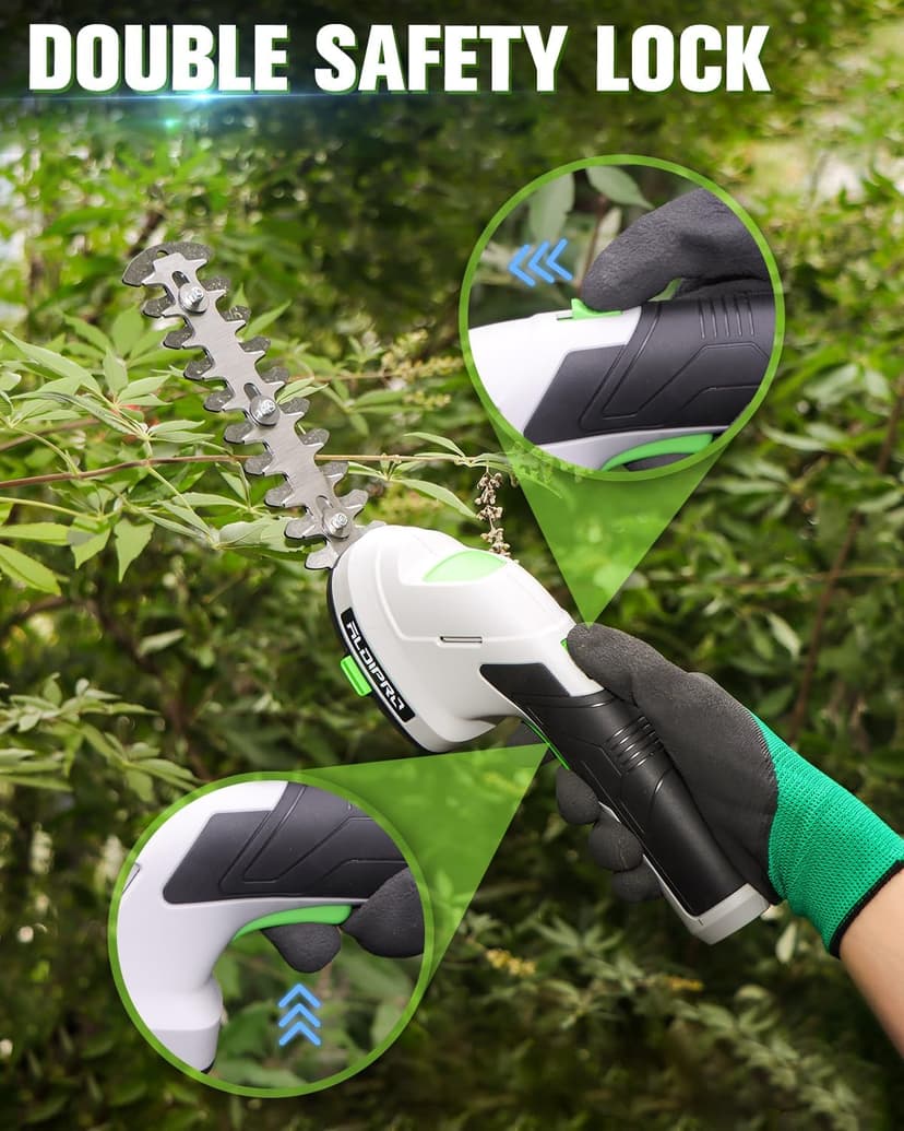 2-in-1 Cordless Hedge Trimmer and Grass Shears 7.2V Handheld Small Electric Bush Trimmer, 2.0Ah Rechargeable Battey Powered Shrub Trimmers for Garden, Yard, Lawn Care