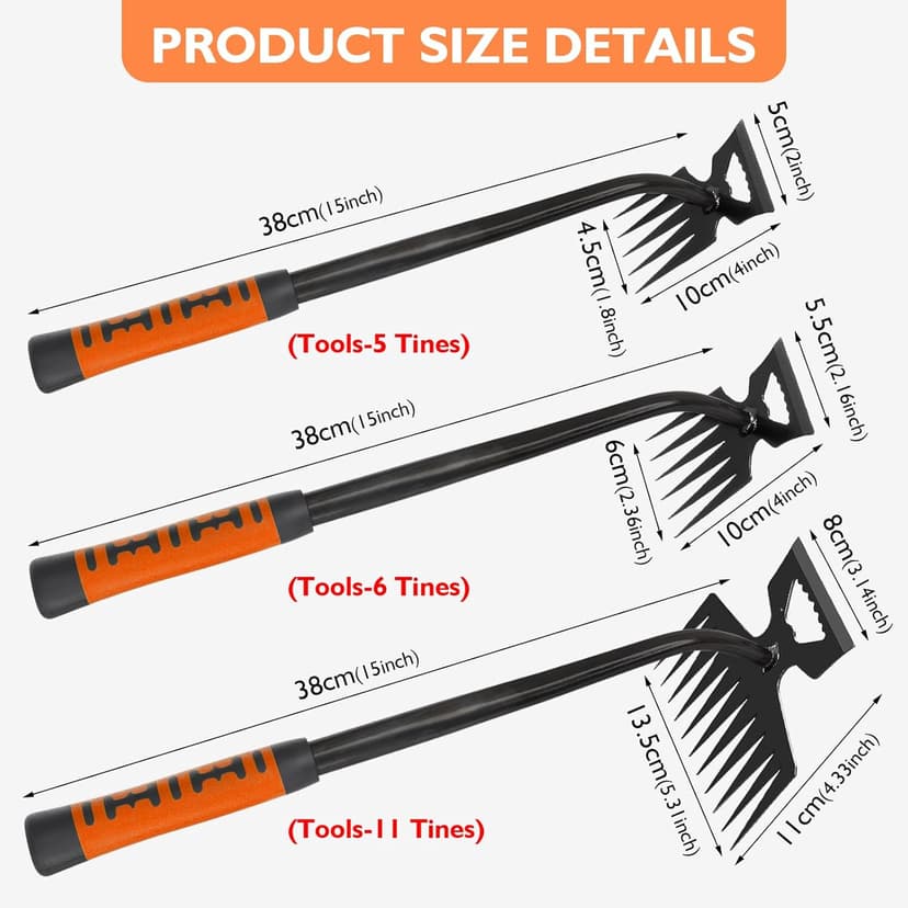 2025 New Weed Remover Tool, Multifunctional Hand Weeder Tool, Portable Garden Weeding Tools, Weeding Artifact Uprooting Weeding Tool for Yard and Garden (5 Tines)