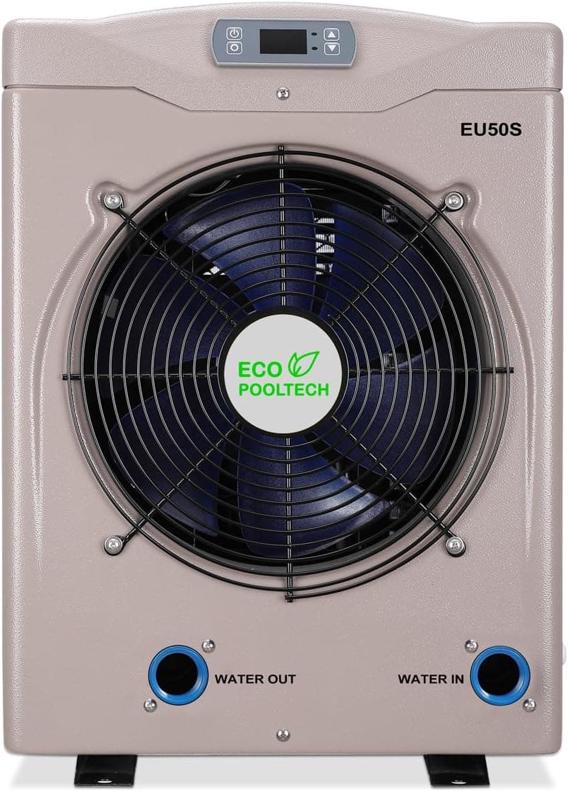 Swimming Pool Heat Pumps for Above Ground Pools up to 4000Gallons, Electric Heat Pump Pool Heater EU50S, 14000btu/hr, 5.62 COP Titanium Heat Exchanger, High Efficient, 110V-120V