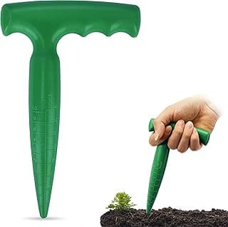 6.9 inch Bulb Planter Tool Plastic Sow Dibbler with Handle Garden Hand Dibber Garden Seed Tool for Sowing Seeds Planting Bulbs Digging (Green)