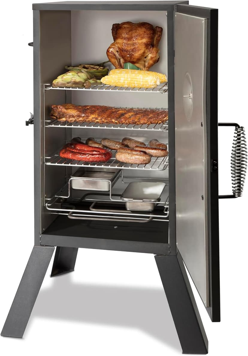 Cuisinart 30" Electric Smoker, 3 Adjustable Racks, Large Capacity BBQ Meat Smoker, Water & Wood Trays for Smoked Meat, Brisket, Salmon & Jerky, Adjustable Temperature Control