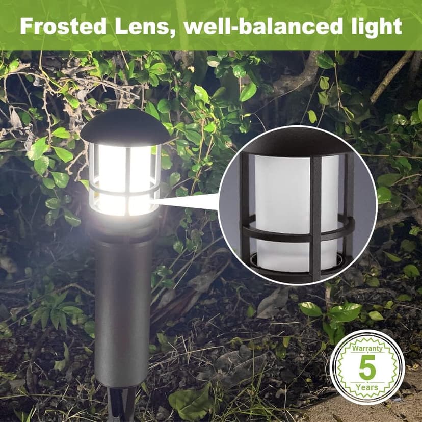 VOLISUN Outdoor LED Landscape Lighting,12-Pack 3W 12V Low Voltage Pathway Lights,Outdoor Waterproof Garden Lights,Aluminum Housing ETL Listed,CRI 90+,3000K Warm White for Driveway Sidewalk