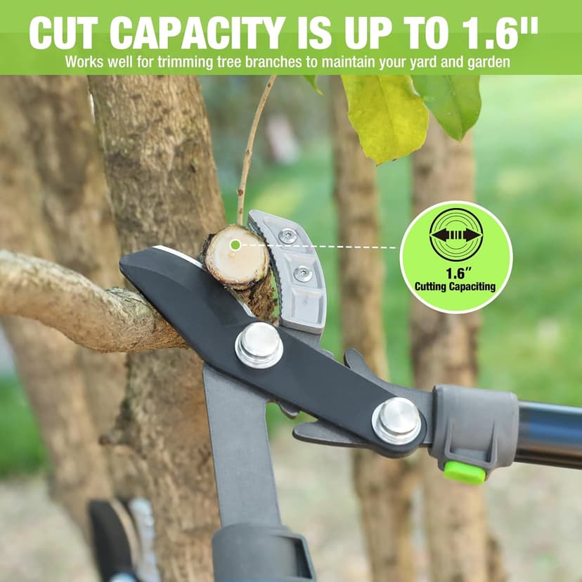 WORKPRO Extendable Anvil Lopper for Gardening, 25-37" Branch Cutter with 1.6" Cutting Capacity, Heavy-Duty Pruning Shear Featuring Gear System for Tree Trimming, Handheld Garden Shear with Sharp Blade