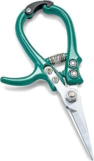 Modern Sprout Pruning Shears for Gardening, Herb Snips, Flower Cutting Scissors, Indoor Plant Shears, Lightweight, Ergonomic, Carbon Steel Blade, Easy-Lock Safety, Aesthetic (Ocean)