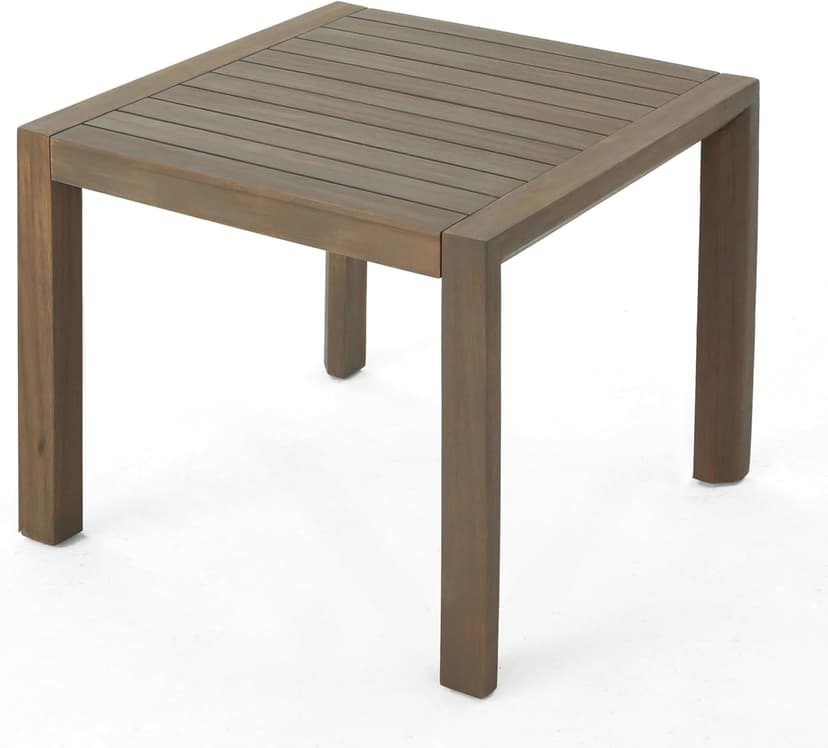 Christopher Knight Home Leah Outdoor Acacia Wood Chat Set with Water Resistant Cushions, 3-Pcs Set, Grey Finish / Grey