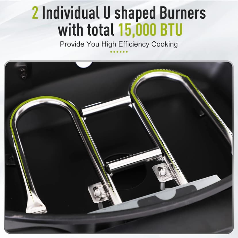 MFSTUDIO 4 Burners Propane Gas Grill and Griddle Combo with Searing Side Burner, 2 in 1 Griddle Grill and Porcelain-Enameled Cast Iron Grates, 46,700 BTU Outdoor Cooking Barbecue Grill, Black