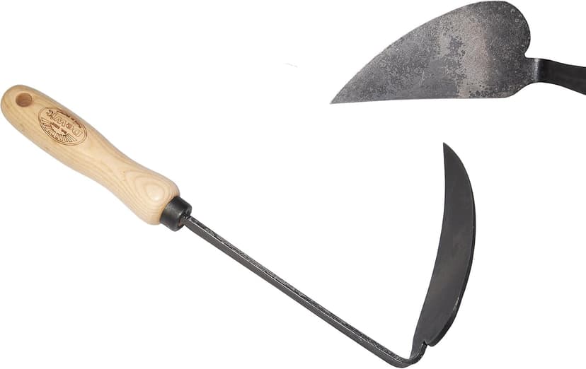 DeWit Korean Right Hand Hoe - Versatile Ho-Mi Garden Tool with Tempered Boron Steel Blade & Ash Hardwood Handle (12" Total Length, 0.65lbs)