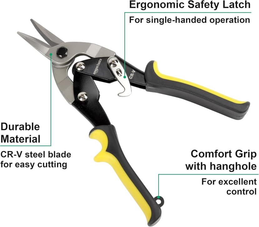 Amazon Basics 3-Piece Aviation Snip Set - Left, Right and Straight Cut