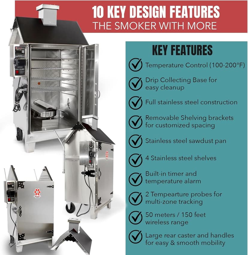 The Sausage Maker - 30 lb. Digital Smoker for Making Sausage, Ham, Fish and Brisket (Eagle with Flag)