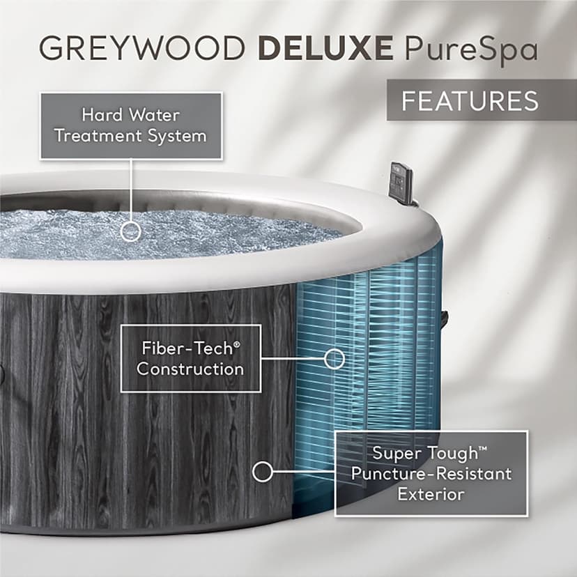 Intex PureSpa Plus 6 Person Portable Inflatable Round Hot Tub Spa with 170 Jets - Outdoor Blow-Up Hot Tub with Pump, Filter, Cover, and Dispenser Ball