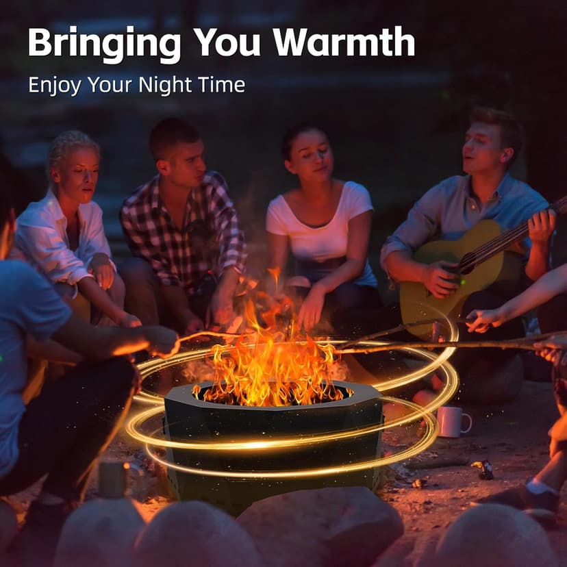 Smokeless Firepit Outdoor-25 Inch Large Smokeless Fire Pits for Outside with Handles, Portable Low Smoke Metal Wood Stove for Camping, Patio, Backyard, Garden, Picnic-XL
