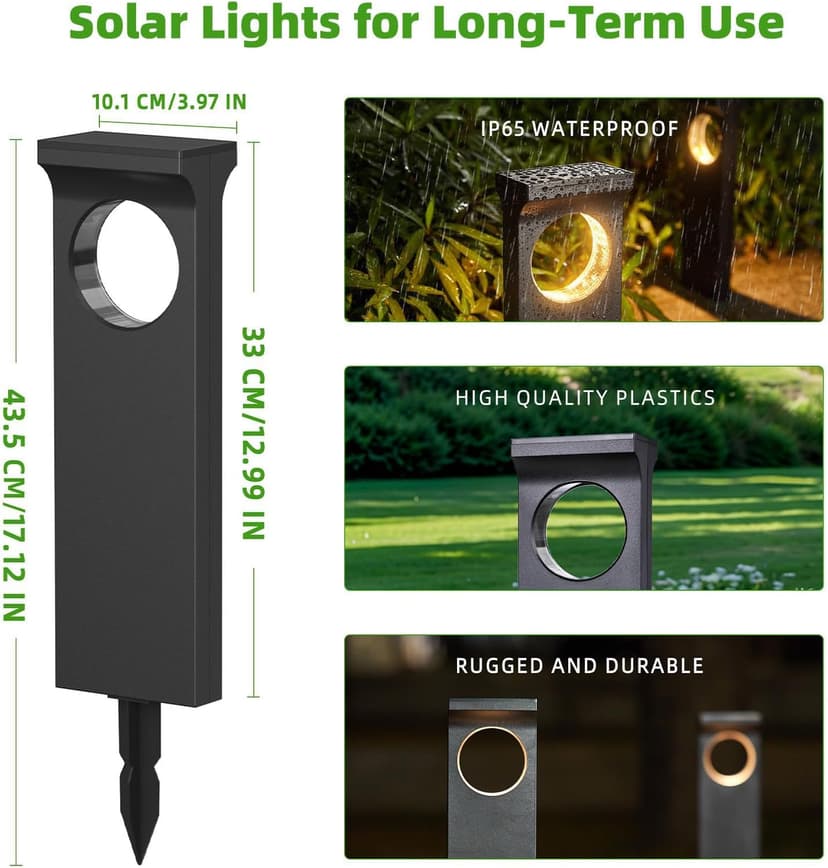Unique Moon-Shaped Solar Lights Outdoor Moonlight Pattern