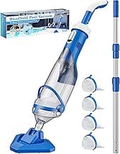 Cordless Pool Vacuum with Telescopic Pole, 18.5 GPM Powerful Suction, 1.5H Supercharge Technology, Handheld Rechargeable Pool Vacuum Cleaner for Above Ground/Inground Pools, Hot Tubs, Spas