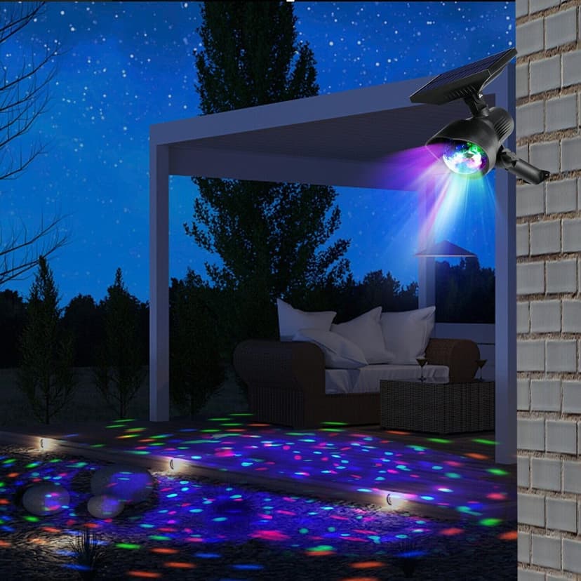 Colorful Solar Christmas RGB Star Projector Outdoor LED Xmas Moving Light Landscape Xmas Decor Lamp Christmas Moving Party Light