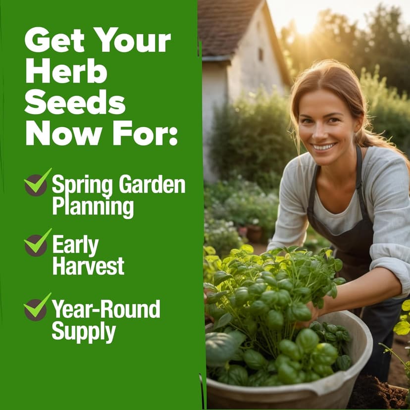HOME GROWN 15 Culinary Herb Seeds 4,500+ Heirloom 𝗡𝗢𝗡-𝗚𝗠𝗢, 𝗨𝗦𝗔-𝗦𝗢𝗨𝗥𝗖𝗘𝗗 High Germination Rate, for Planting Indoor Hydroponic Outdoor, Gardening Gifts for Women Men, Mothers Day Gifts