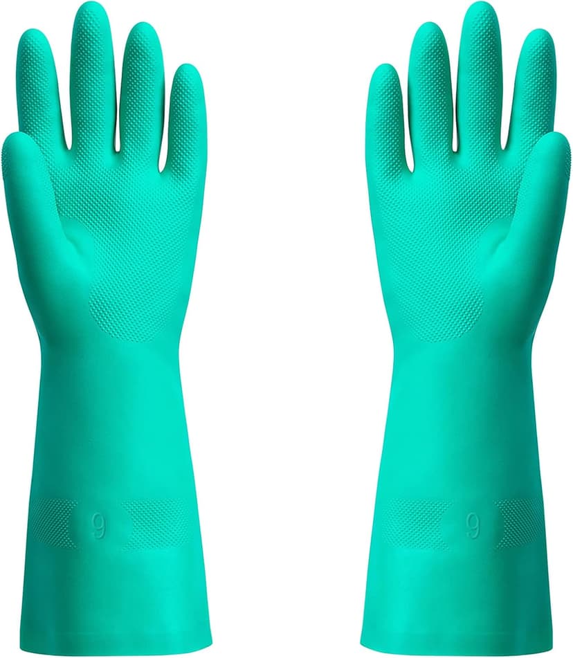 ThxToms Chemical Resistant Nitrile Gloves, Resist Household Acid, Alkali, Solvent and Oil, Latex Rubber Free, 1 Pair Large