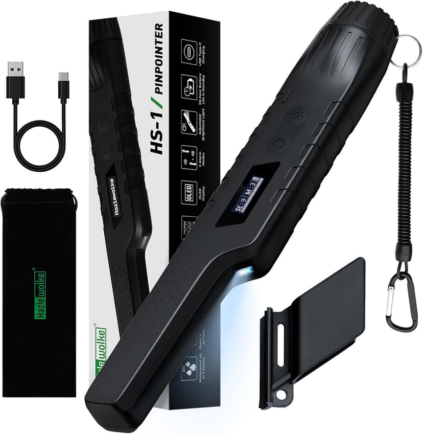 Metal Detector Pinpointer Chargeable - Waterproof Hand-held Metal Detectors Wand with One-Key Interference Elimination, Superhet-Tec Pin Pointer Metal Detector Accessories for Adults&Kids