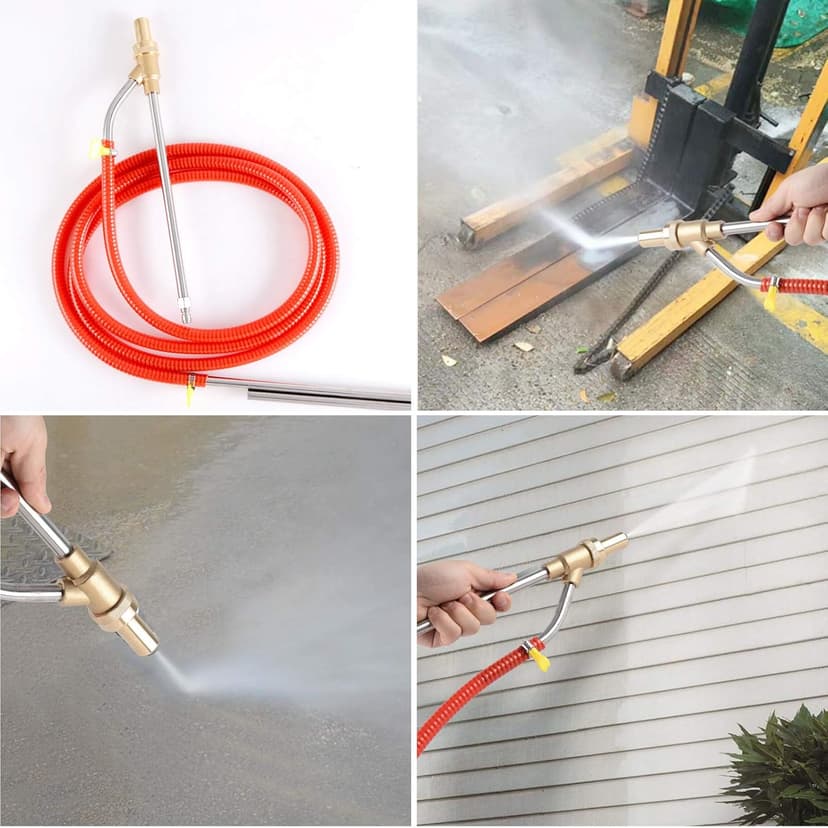 Rdutuok Pressure Washer Sandblasting Kit,Sand blaster for pressure washer with Replacement Nozzle Tips,Protect Glasses,1/4 Inch Quick Disconnect 5000 PSI for Abrasive Cleaning