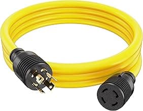 30 Amp Generator Cord, Generator Cord, NEMA L14-30P to L14-30R, 30 Amp Extension Cable, 240 Volt, 30amp Power Wire, 4 Prong Plug, Dryer Extension, UL CUL, 10 Gauge, 7500W, STW, Heavy Duty, 10 Feet