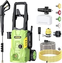 Electric High Pressure Washer - Duede Portable Washer with 23 FT Water Outlet & 6.6 FT Inlet Hose, Steel Spray Wand, Foam-Adjustable Cannon, 4 Nozzle Set, Cleans Car/Patio/Fence/Window, 3800PSI 2.4GPM