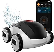 (2025 Upgrade)Higgsinno Cordless Robotic Pool Cleaner, Automatic Pool Robot Vacuum with App, Lasts up to 240 Mins, Ultra-fine Dual Filter Ideal for Above/In-Ground Pool up to 1,076 Sq.ft, ezSpirit 01