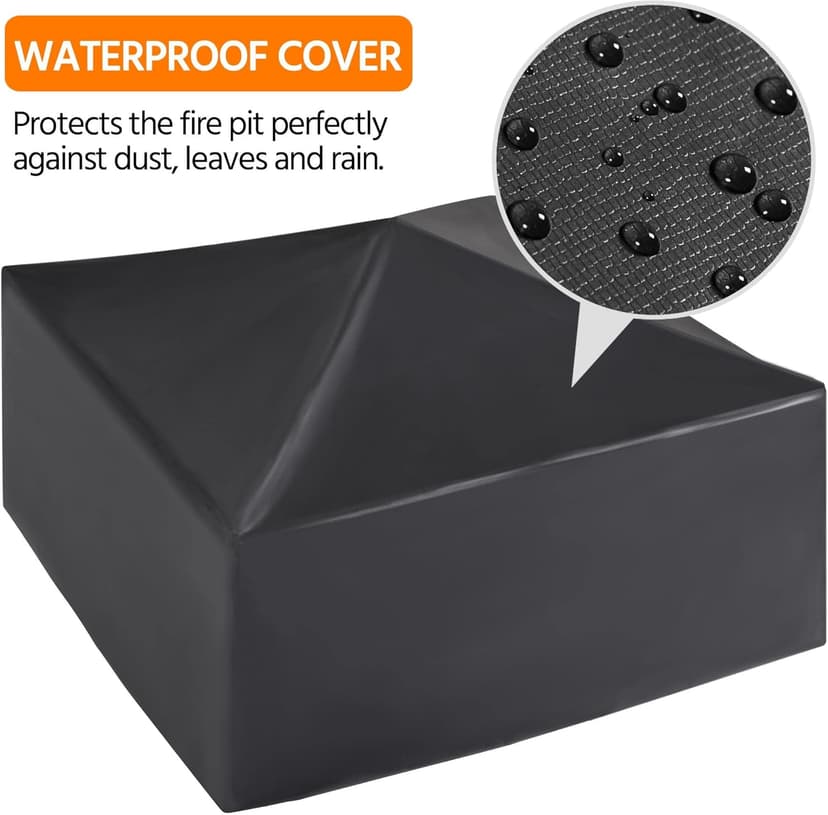 Yaheetech Fire Pit 34in Outdoor Fire Pits Fireplace Heater Stove with Screen, Waterproof Cover & Poker for BBQ Patio Bonfire