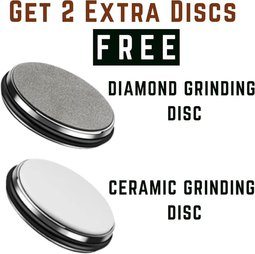 Rolling Knife Sharpener Kit with 2 Extra Discs (Diamond & Ceramic) - 15° & 20° Angles, Magnetic Knife Holder, Ideal for Kitchen, Pocket, Chef, and Hunting Knives