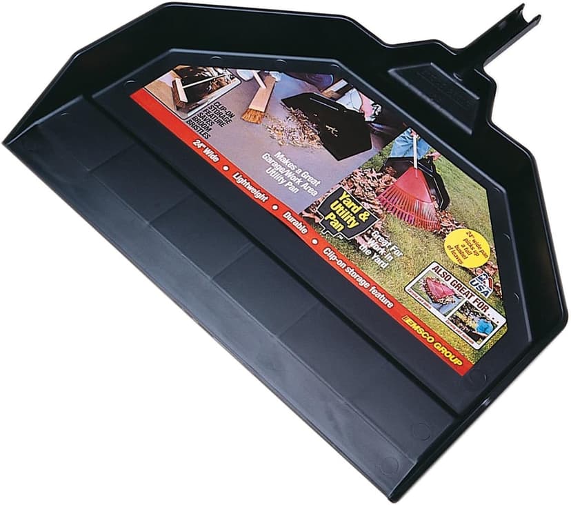 Emsco Group Enormous Yard & Garage Dust Pan – 24-Inch Mouth – Lightweight, Durable – Clip-On Features