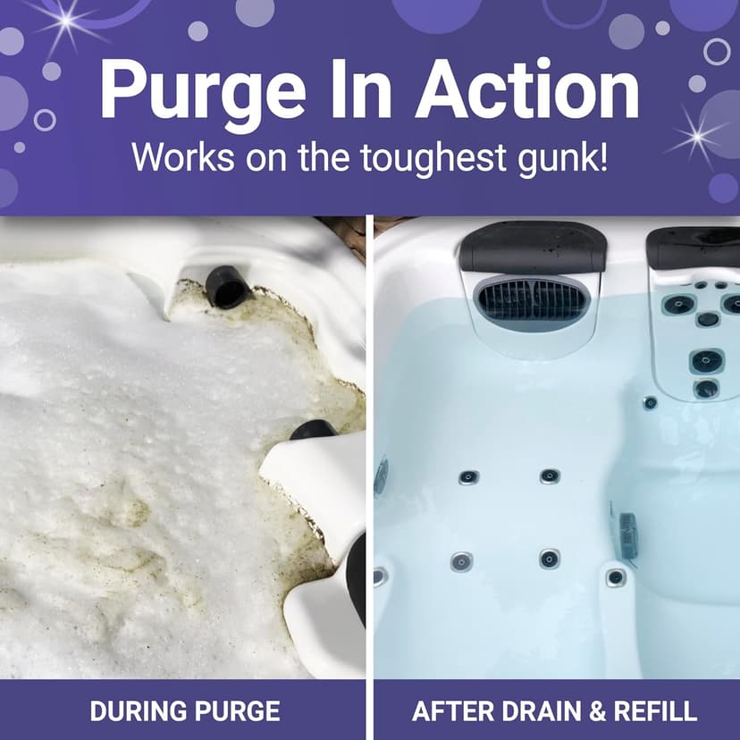 Power Purge Hot Tub Jet Cleaner w/Towel - Deep Hot Tub Cleaner for Jets, Tubes, Plumbing - for Standard & Inflatable Spas - Removes Gunk Buildup for Crystal Clear Water - Made in USA (Kit)