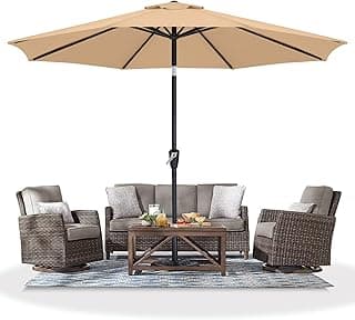 MASTERCANOPY Patio Umbrella for Outdoor Market Table -8 Ribs (11ft,Khaki)