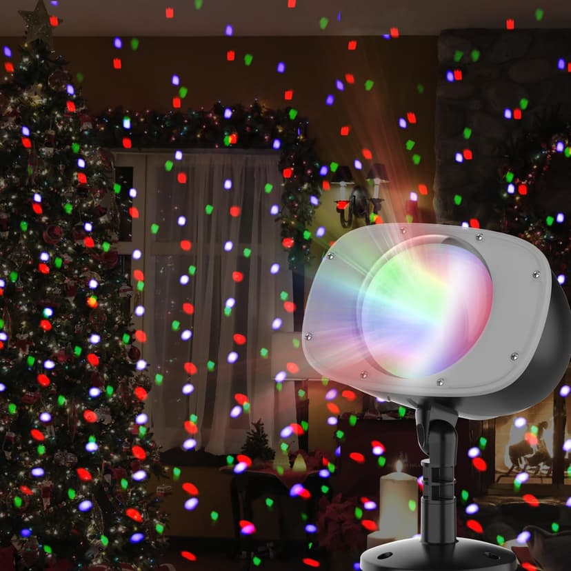 Christmas Snowfall Projector Lights Outdoor, Dynamic Snow Falling Lighting Effects Holiday Projector Lights for Xmas Moving Points Landscape Lights for House, Garden Yard Club Pub Decorations