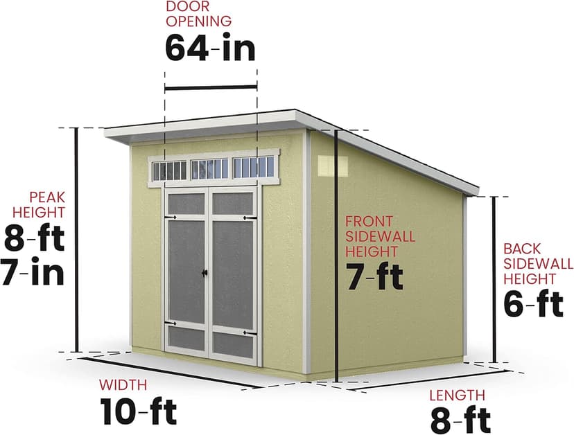 Handy Home Products Olympia 10x7.5 Wood Storage Shed with Floor Kit- Does not Include Paint or Roofing Shingles