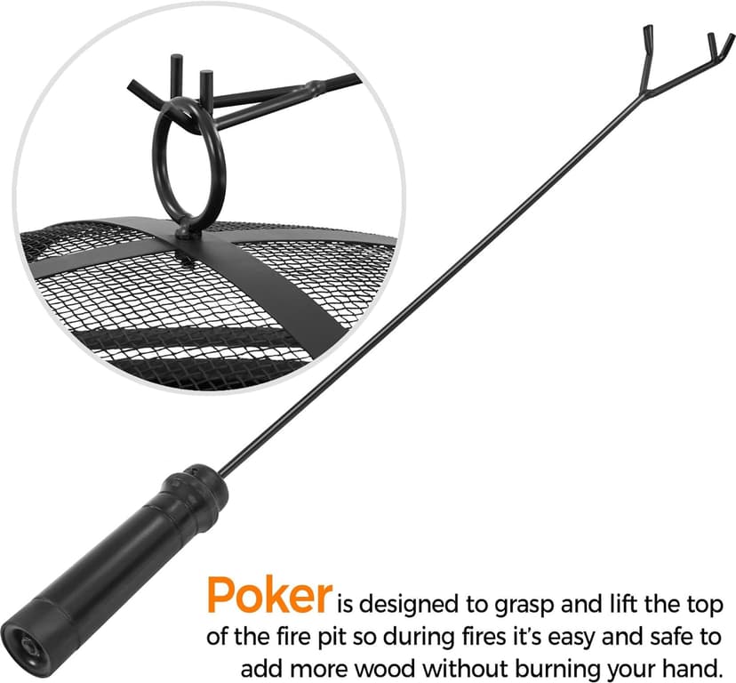 Yaheetech Fire Pit 30in Fire Pits for Outside Wood Burning Outdoor Fireplace with Spark Screen, Poker for Bonfire Patio Backyard Garden Picnic