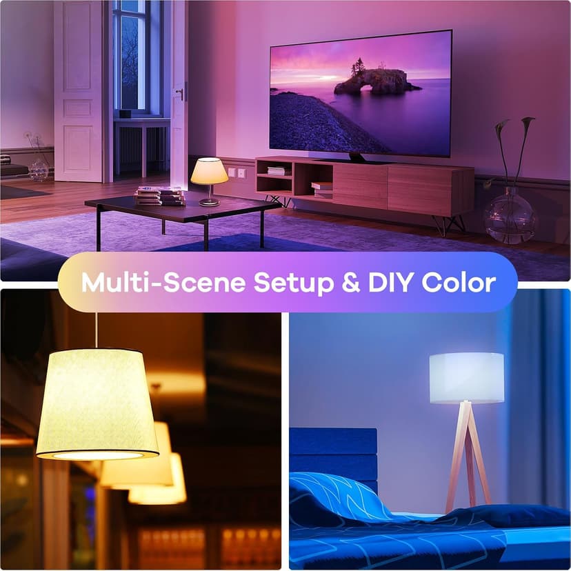 Linkind Matter Smart Light Bulb, BR30 Smart Bulbs, Recessed LED Color Changing Light Bulbs RGBTW, E26 Smart Flood Light Bulbs 650LM 60W Work with Alexa, Apple Home, Google Home, SmartThings, 4Pack