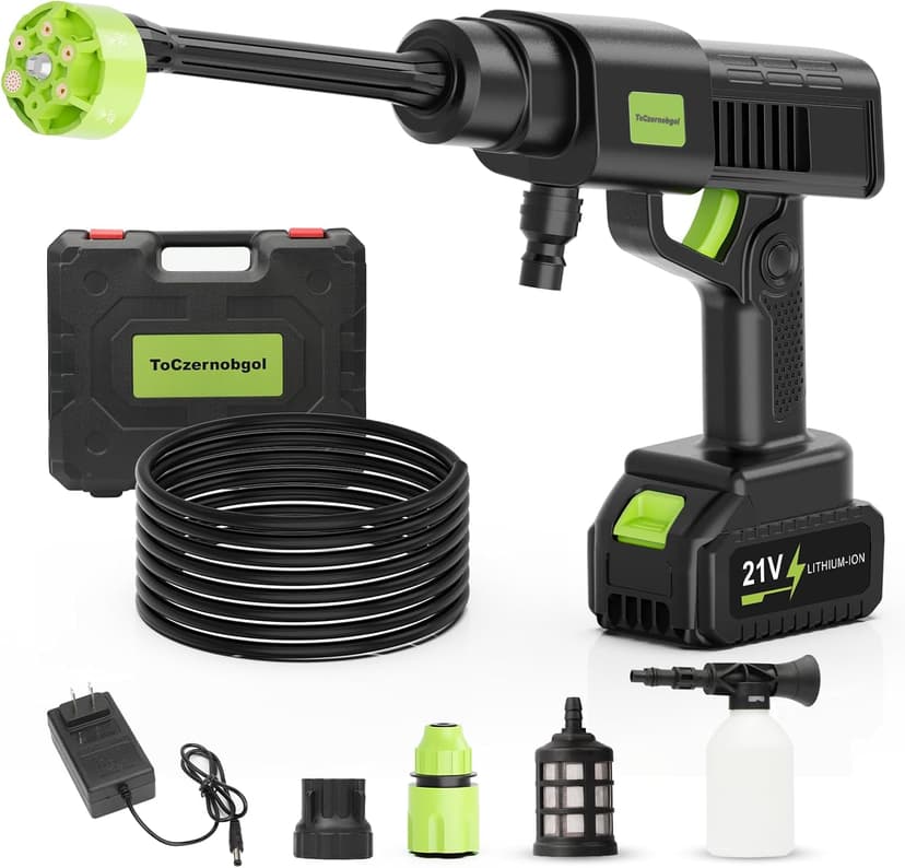 Cordless Pressure Washer,Portable Battery Power Washer,Electric Car Pressure Washer Handheld with 6-in-1 Nozzle,3.0Ah Battery,Small Power Car Cleaner for Floor Garden Fence Depot