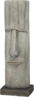 The Novogratz Magnesium Oxide Decorative Garden Sculpture Indoor Outdoor Easter Island Head Garden Statue, Outdoor Sculpture 10" x 10" x 33", Brown