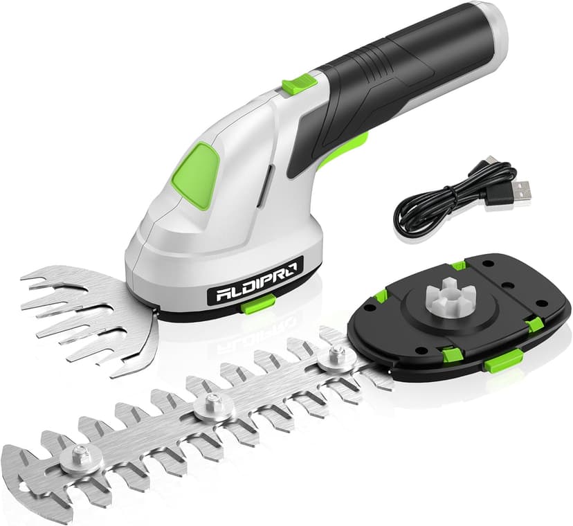 2-in-1 Cordless Hedge Trimmer and Grass Shears 7.2V Handheld Small Electric Bush Trimmer, 2.0Ah Rechargeable Battey Powered Shrub Trimmers for Garden, Yard, Lawn Care